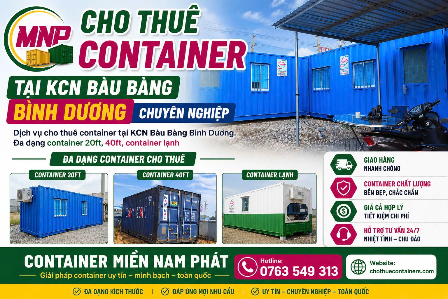 Cho Thuê Container Tại KCN Bàu Bàng Bình Dương