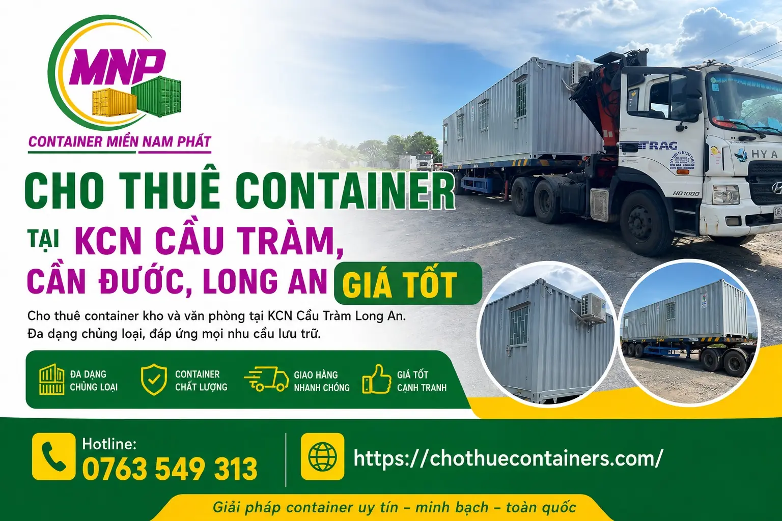 cho thuê container tại KCN Cầu Tràm
