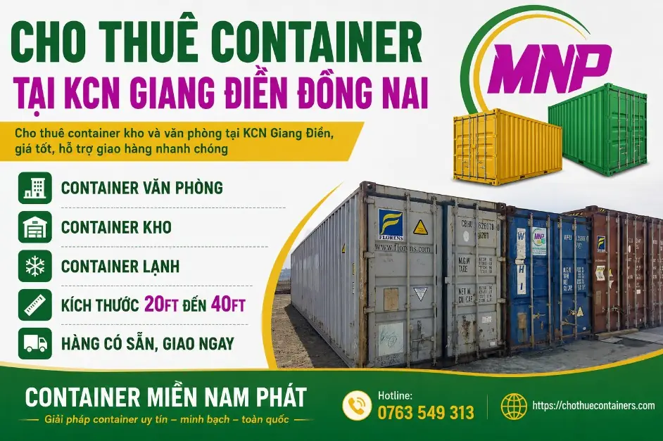 Cho Thuê Container Tại KCN Giang Điền Đồng Nai