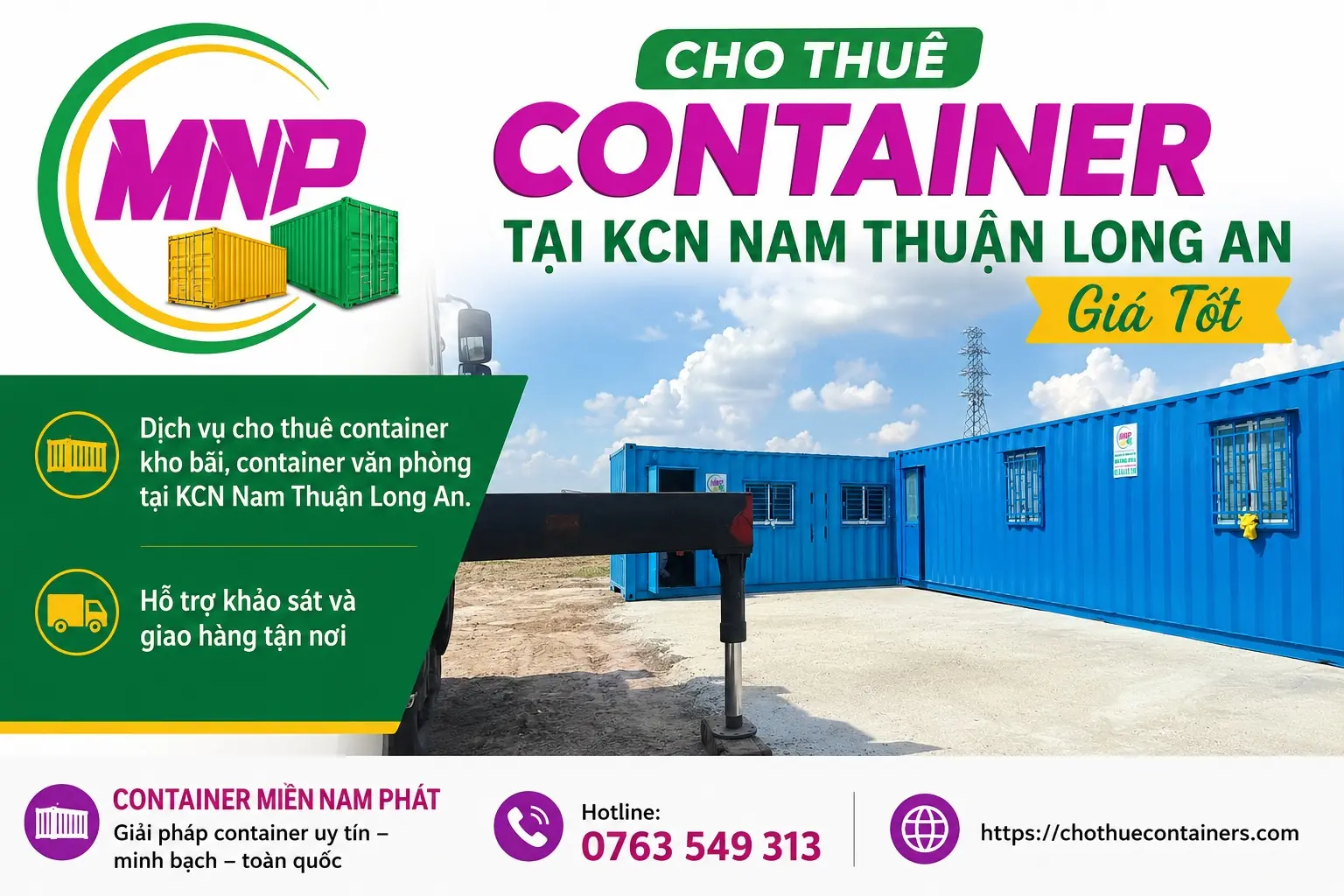 Cho Thuê Container Tại KCN Nam Thuận Long An