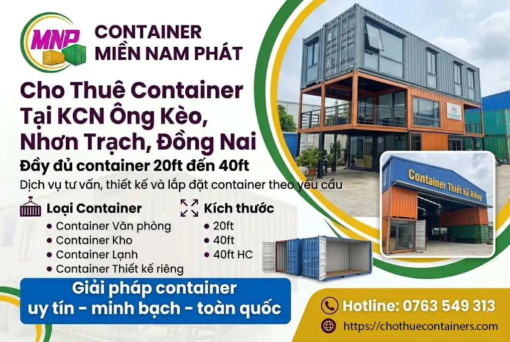 Cho Thuê Container Tại KCN Ông Kèo