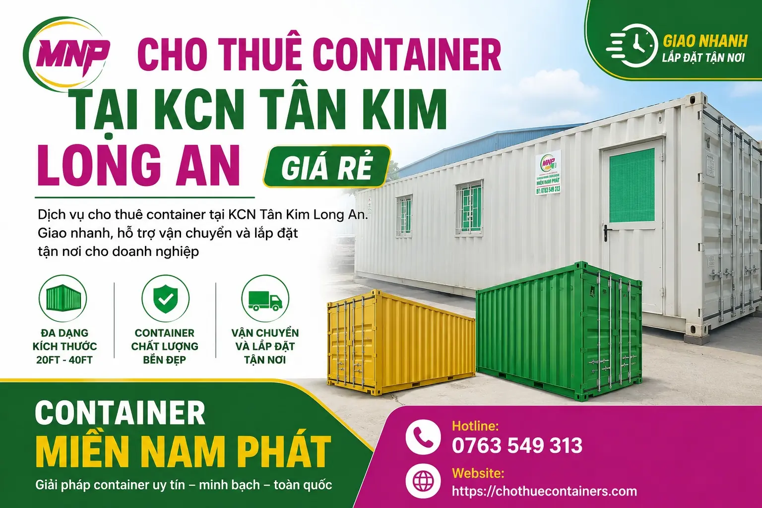cho thuê container tại KCN Tân Kim
