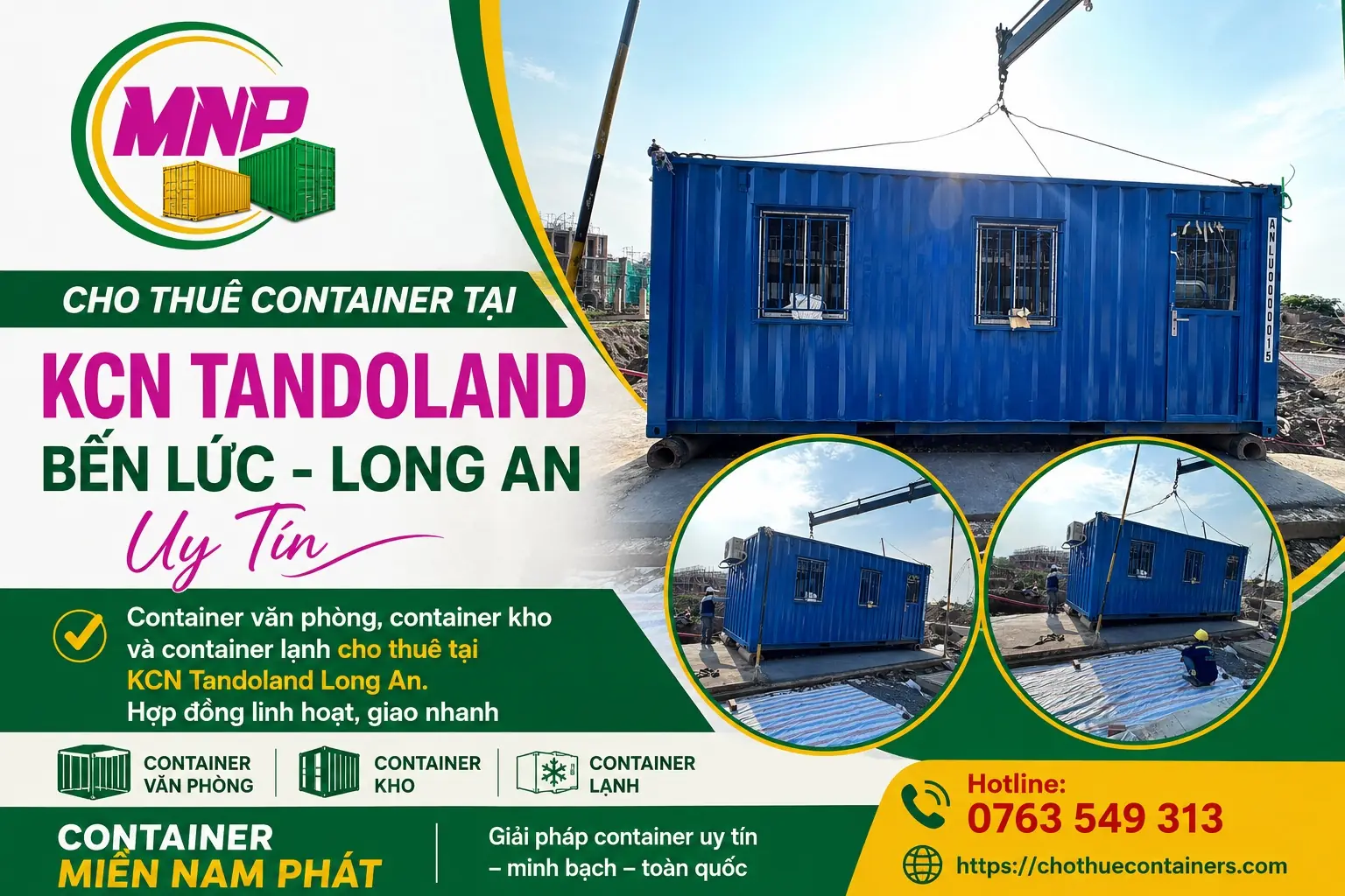 cho thuê container tại KCN Tandoland Bến Lức - Long An