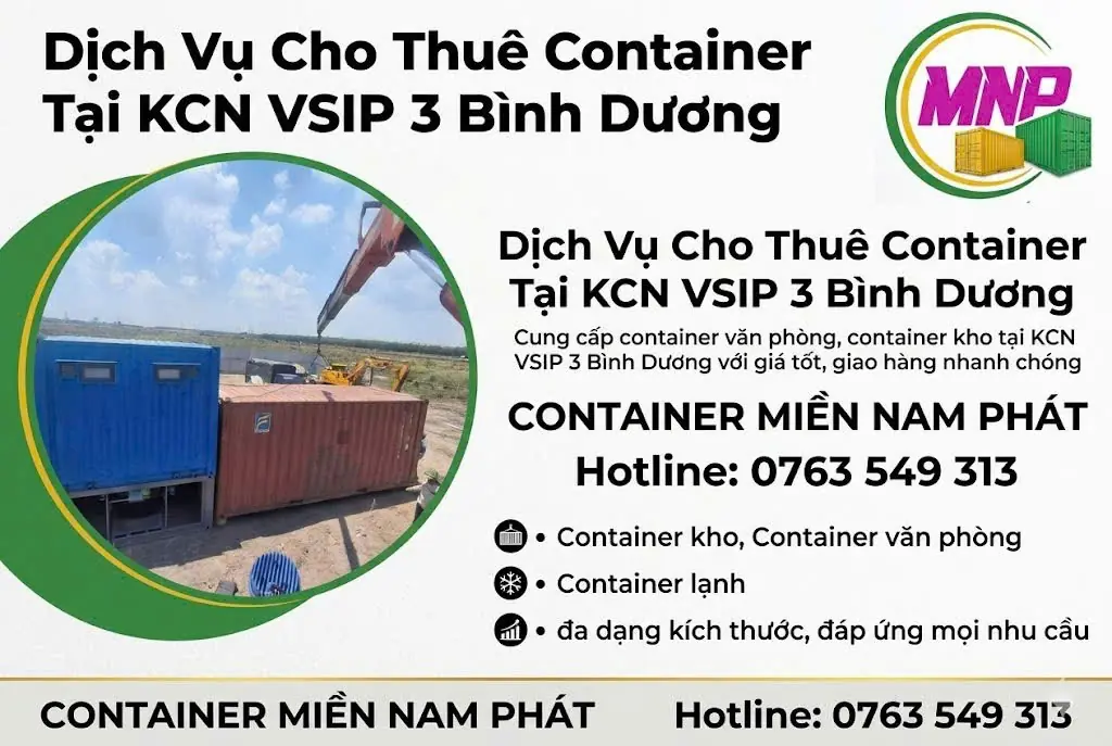Cho Thuê Container Tại KCN VSIP 3 Bình Dương