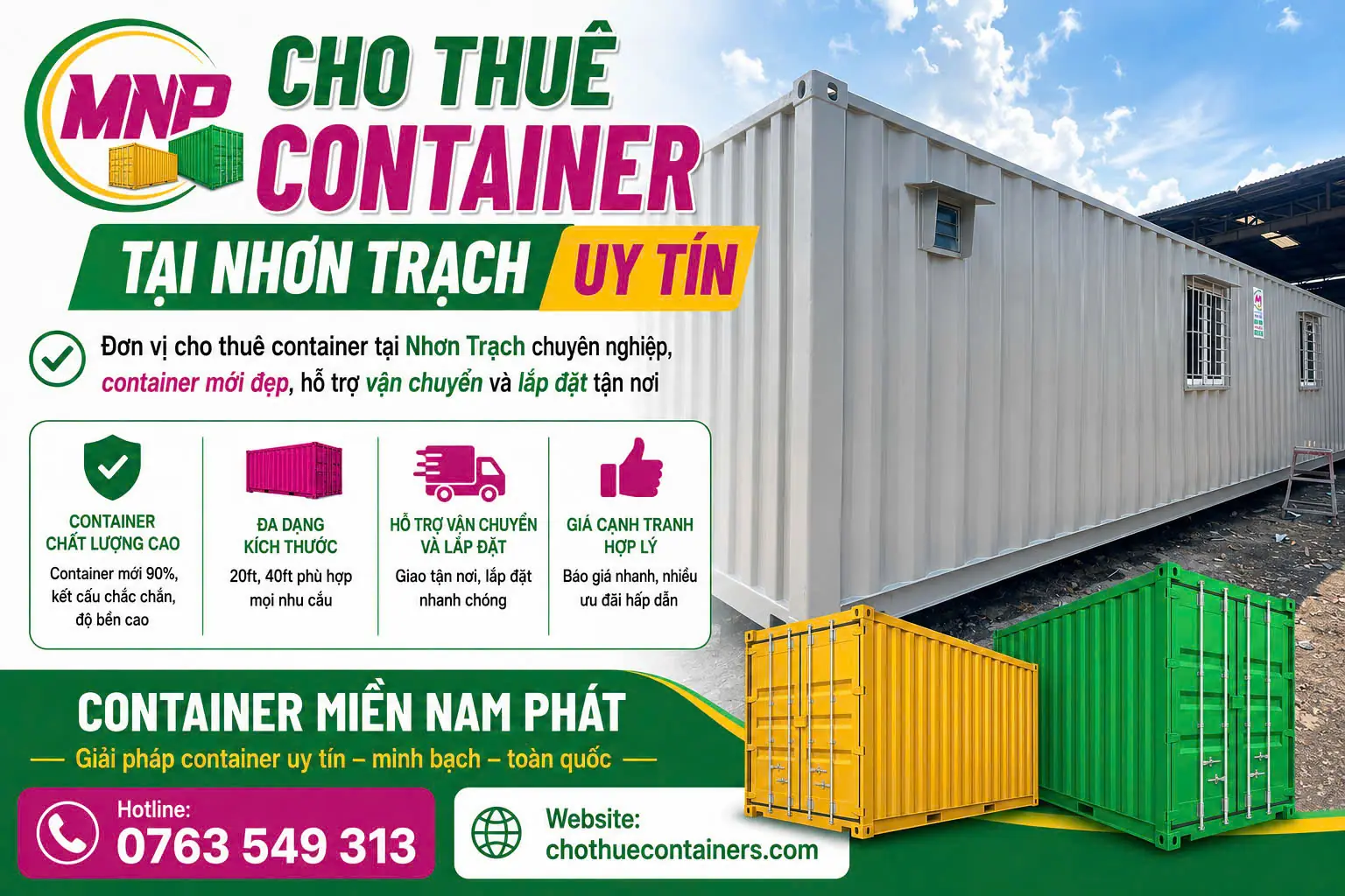 Cho Thuê Container Tại Nhơn Trạch