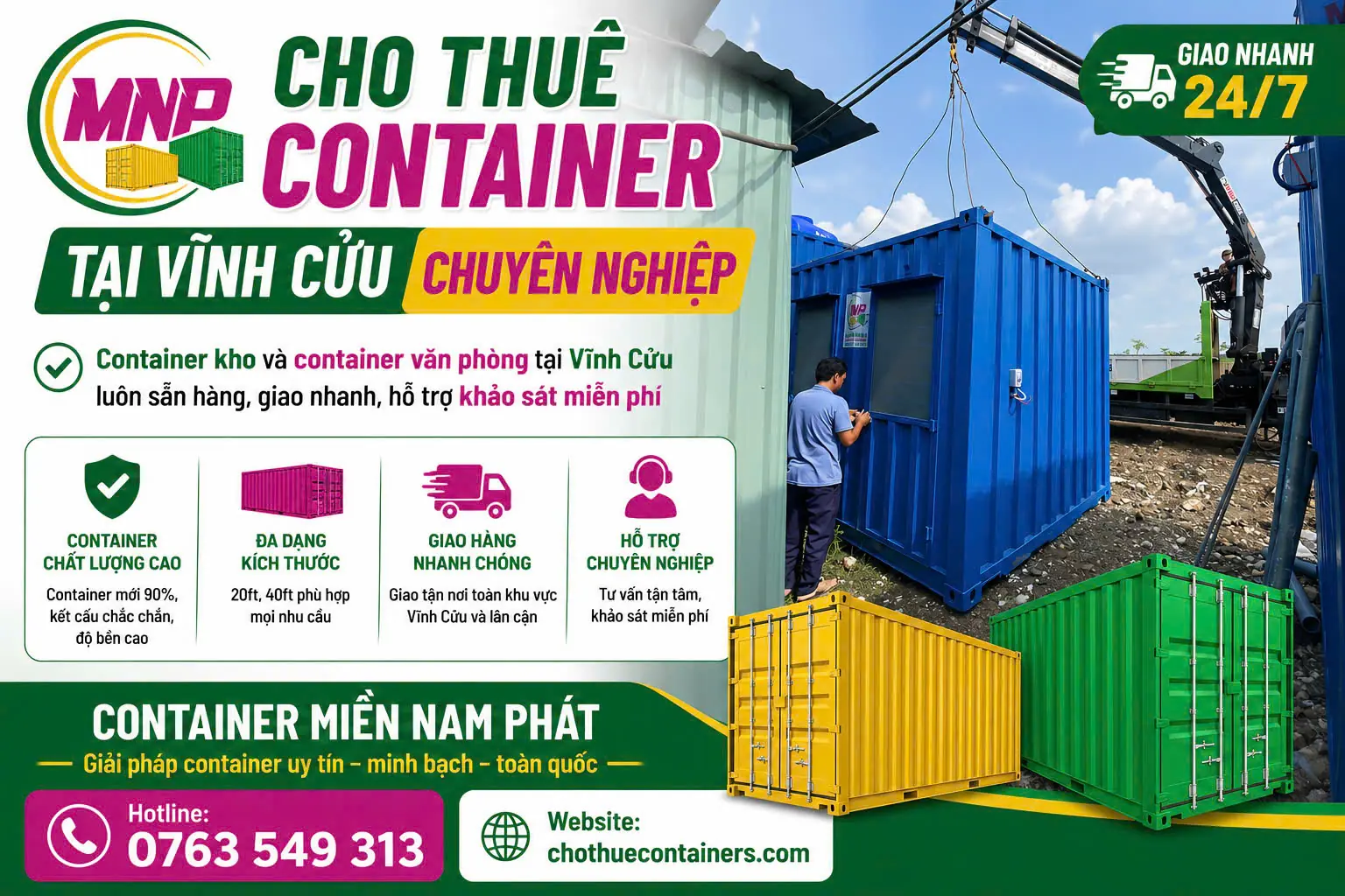 cho thuê container tại Vĩnh Cửu