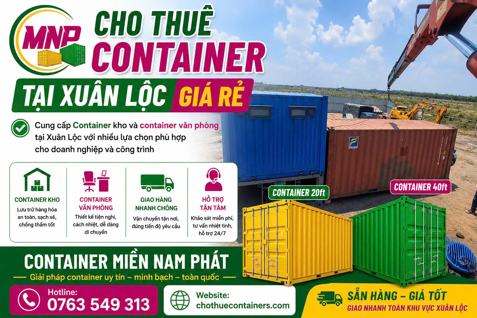 Cho Thuê Container Tại Xuân Lộc